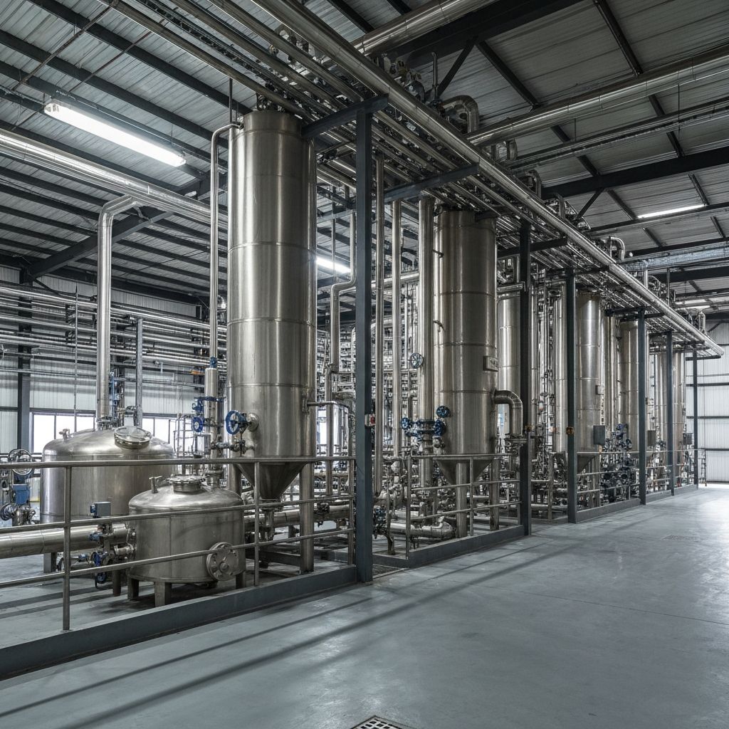 Installation industrielle de traitement chimique